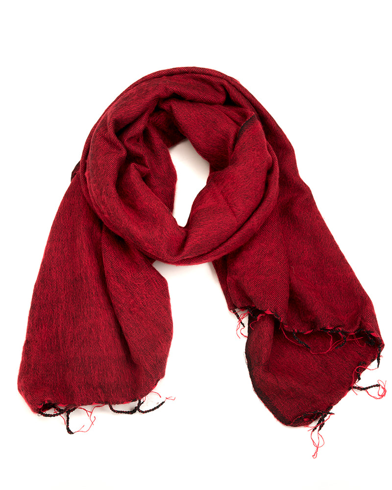 Brushed Woven Shawl in Red