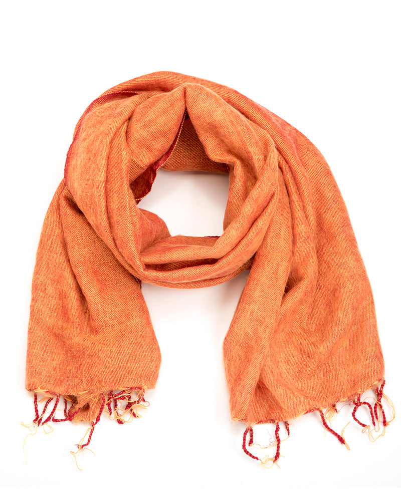 Brushed Woven Shawl in Tangerine