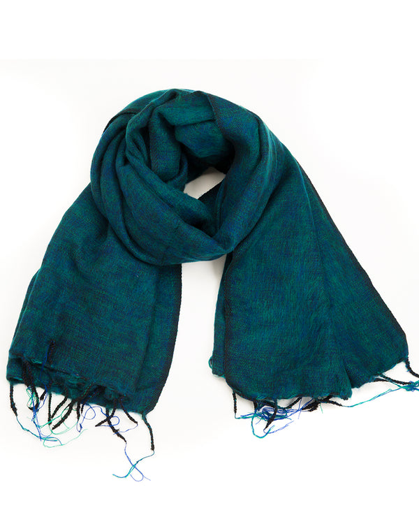 Brushed Woven Shawl in Teal