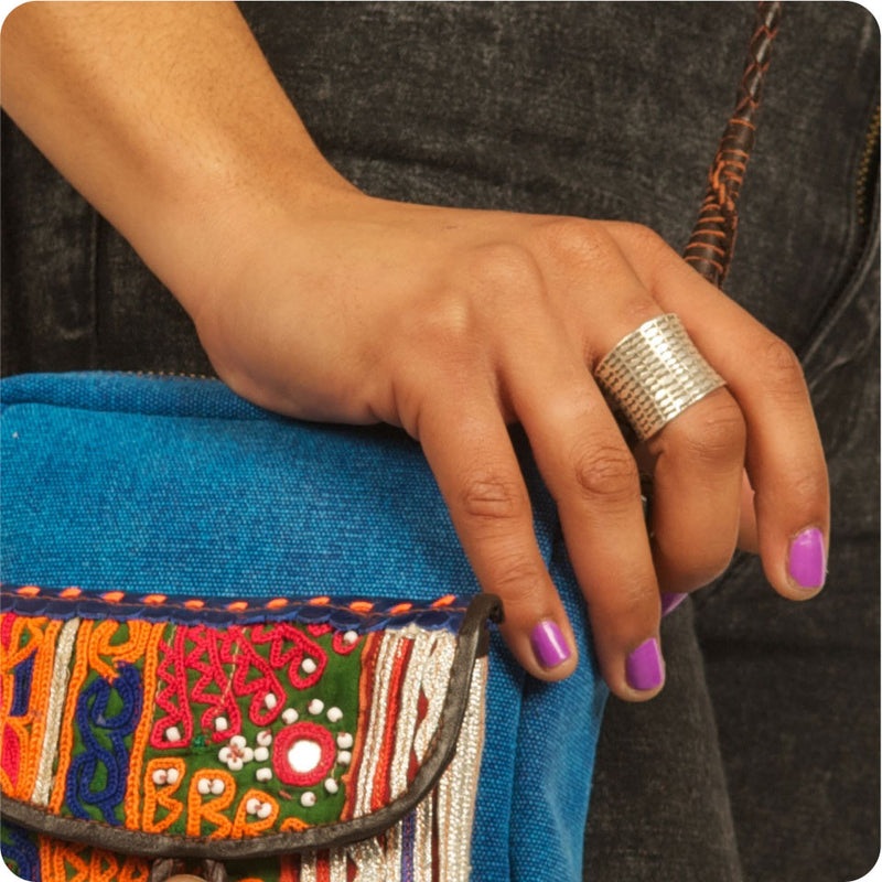 Hourglass Stamped Tribal Ring